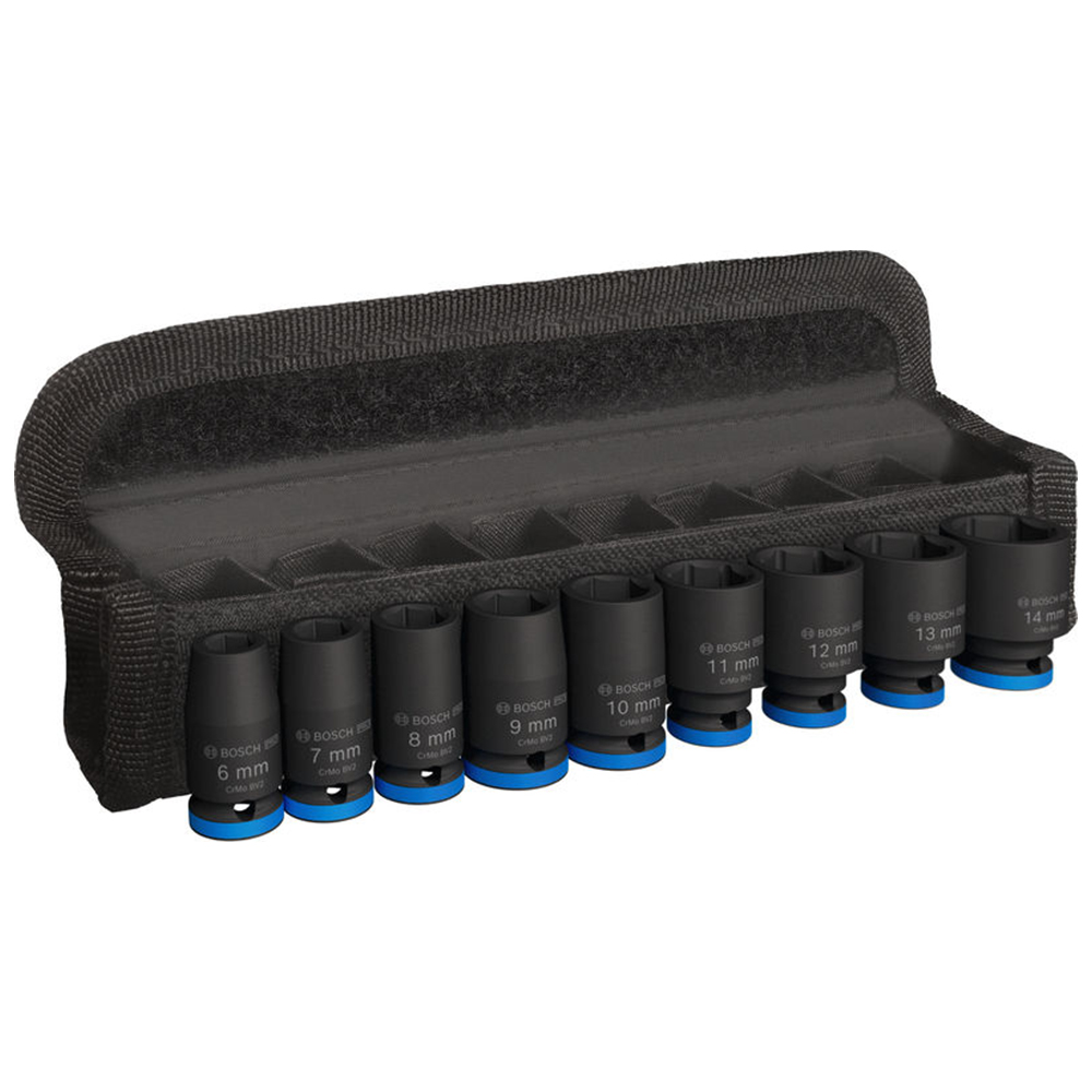 PRO Impact Socket Set, 1/4", estándar, 9 unidades