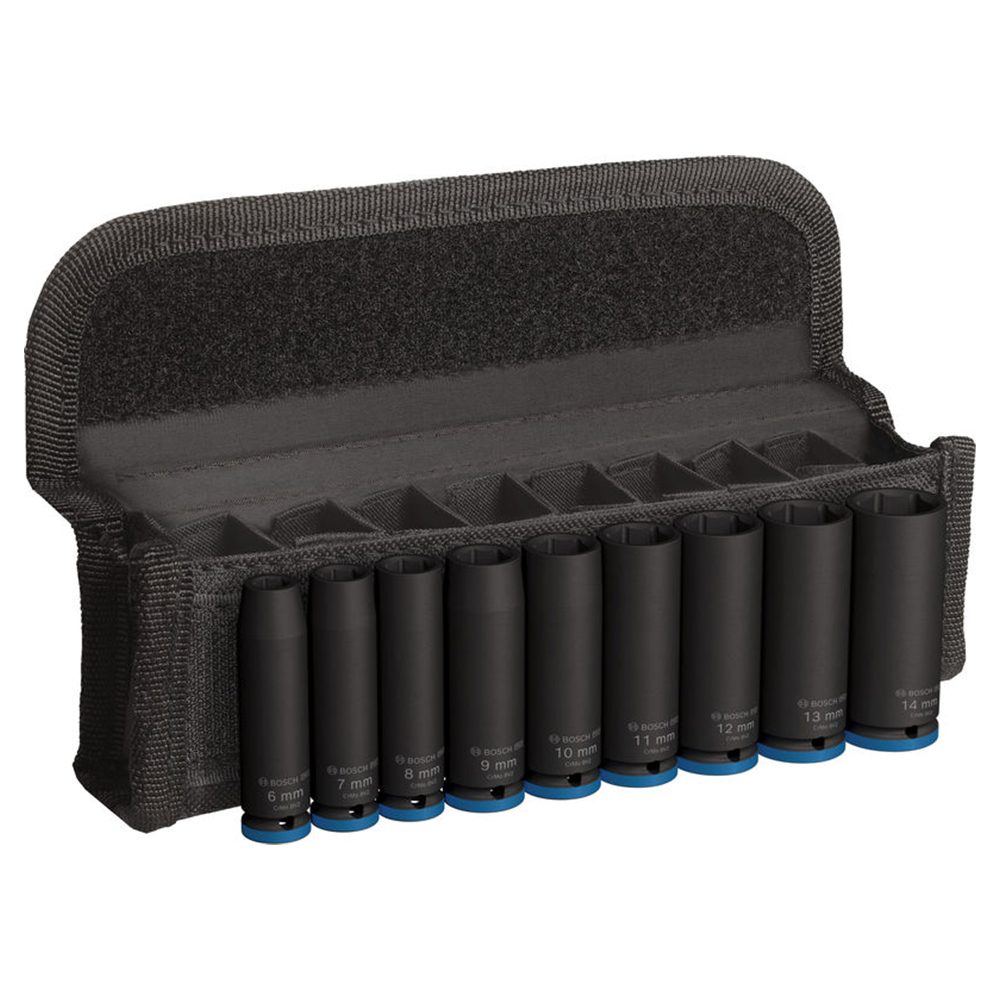 PRO Impact Socket Set, 1/4", profundo, 9 unidades