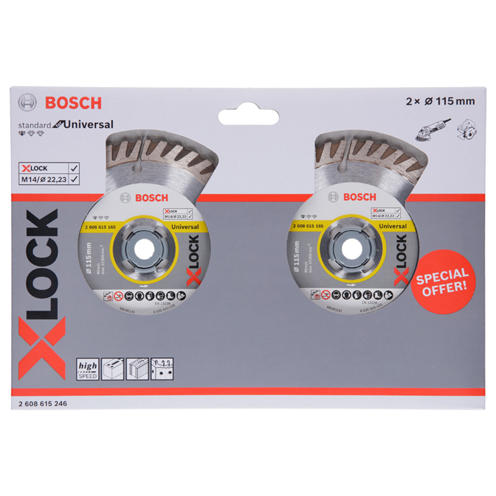 Disco de corte de diamante Standard for Universal con X-LOCK, 2uds.